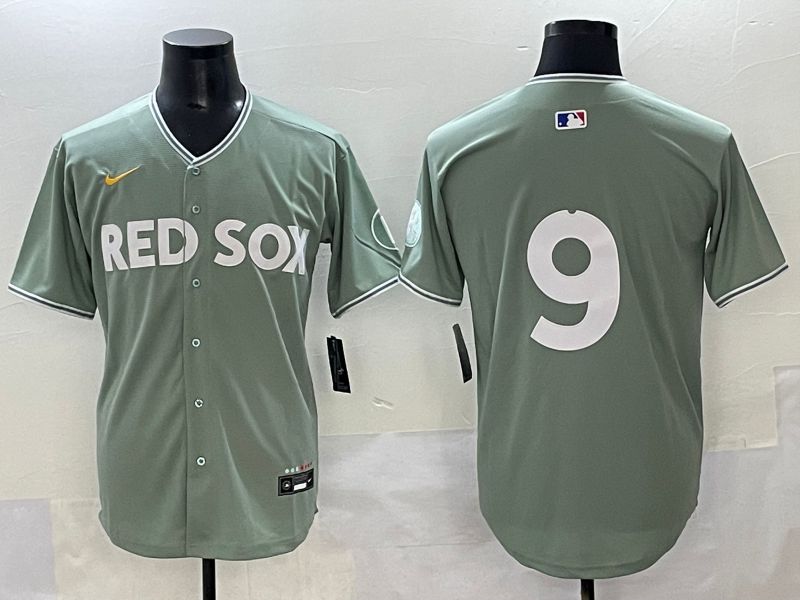 Men 2025 Boston Red Sox #9 No Name Light Green Joint Name Nike MLB Jersey style 1->boston red sox->MLB Jersey